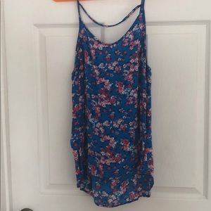 Strappy colorful floral tank top